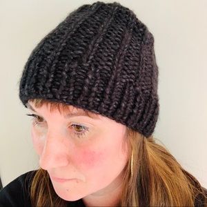 Handknit wool beanie